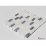 Patlatma Doğal Taş Duvar Mozaik Beyaz Fon Simli Mix  23x48mm -DT1207